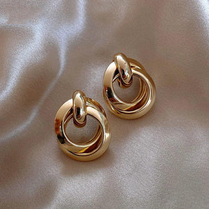 Metal Laminated Ring Earring Christmas Party Jewelry