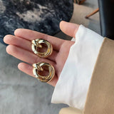 Metal Laminated Ring Earring Christmas Party Jewelry