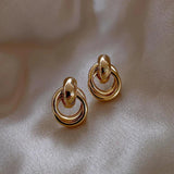 Metal Laminated Ring Earring Christmas Party Jewelry
