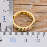 Nidin Hot CZ Stud Earrings Copper Zircon Round Bling Earrings