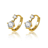 TrustDavis 925 Silver CZ Charm Hoop Earrings Wedding Jewelry