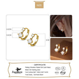 TrustDavis 925 Silver CZ Charm Hoop Earrings Wedding Jewelry