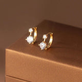 TrustDavis 925 Silver CZ Charm Hoop Earrings Wedding Jewelry