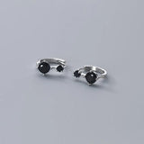 TrustDavis 925 Silver CZ Charm Hoop Earrings Wedding Jewelry