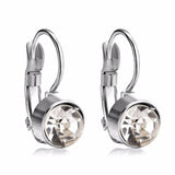 Stainless Steel Clip Earring Zircon Brilliant Round Wedding Earrings