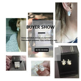 Women Flower Stud Earring with Pearl Bridal Wedding Jewelry