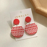 Green Red Heart Acrylic Christmas Earrings Star Snowflake Tree Stud