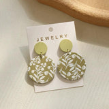 Green Red Heart Acrylic Christmas Earrings Star Snowflake Tree Stud