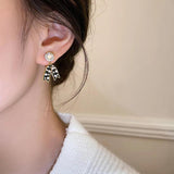 Pearl Bowknot Pendant Earrings for Christmas Party