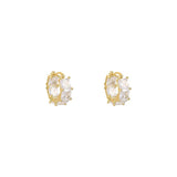 14K Plated Zircon Square Hoop Earrings for Christmas Party Girls