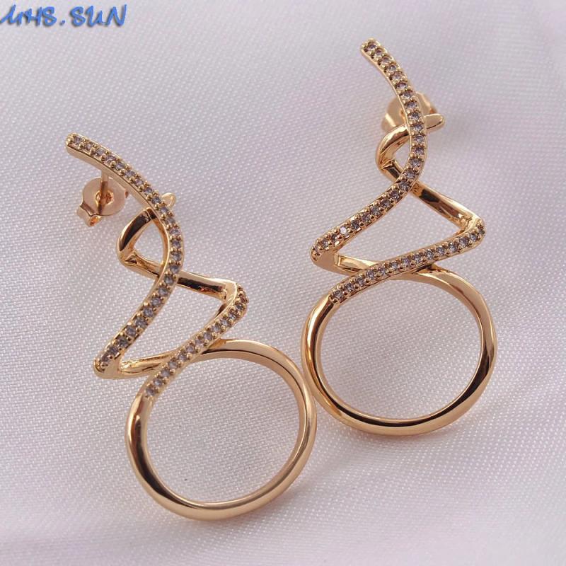 Zircon Women Stud Earrings CZ Stone Crystal Jewelry Christmas Gift