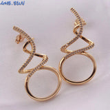 Zircon Women Stud Earrings CZ Stone Crystal Jewelry Christmas Gift