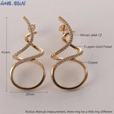 Zircon Women Stud Earrings CZ Stone Crystal Jewelry Christmas Gift