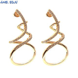 Zircon Women Stud Earrings CZ Stone Crystal Jewelry Christmas Gift
