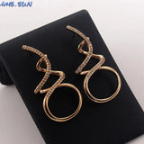 Zircon Women Stud Earrings CZ Stone Crystal Jewelry Christmas Gift
