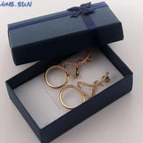 Zircon Women Stud Earrings CZ Stone Crystal Jewelry Christmas Gift