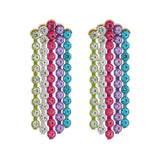 Rainbow Rhinestone Crystal Tassel Earrings Za Jewelry Brincos Feminino