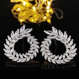 Leaf Ear Stud Silver Earrings for Women Anniversary Gift Jewelry