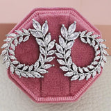 Leaf Ear Stud Silver Earrings for Women Anniversary Gift Jewelry