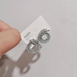 Leaf Ear Stud Silver Earrings for Women Anniversary Gift Jewelry