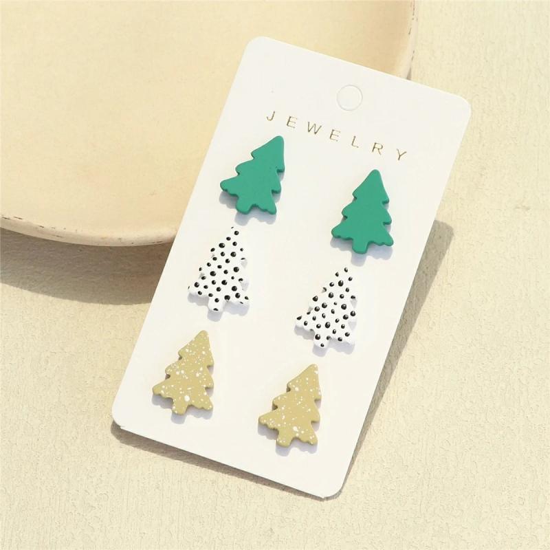 Christmas Tree Dangle Drop Earrings for Girls Bohemia Acrylic Earrings