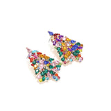 Rhinestone Christmas Tree Dangle Earrings for Women