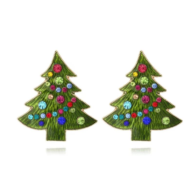 Colorful Christmas Tree Letter Earrings for Women