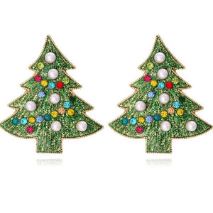 Colorful Christmas Tree Letter Earrings for Women