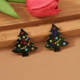 Colorful Christmas Tree Letter Earrings for Women