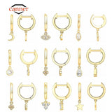 Zircon 925 Silver Round Piercing Hoop Earrings Women Fine Jewelry Christmas