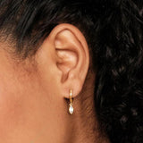 Zircon 925 Silver Round Piercing Hoop Earrings Women Fine Jewelry Christmas