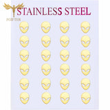 12 Pairs Sci-fi Movie Alien Stud Earrings Set Stainless Steel Jewelry