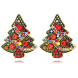 Christmas Tree Snowflake Pearl Earrings