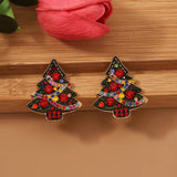 Christmas Tree Snowflake Pearl Earrings