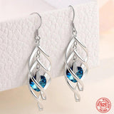 925 Silver Crystal Dangle Earrings Wedding Party Jewelry