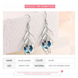 925 Silver Crystal Dangle Earrings Wedding Party Jewelry