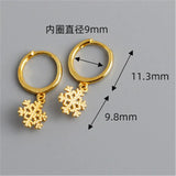 Minimalist Snowflake Stud Earrings 925 Silver Party Gift