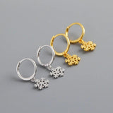 Minimalist Snowflake Stud Earrings 925 Silver Party Gift