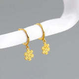 Minimalist Snowflake Stud Earrings 925 Silver Party Gift