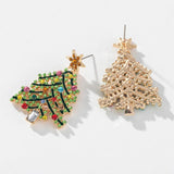 Christmas Tree Earrings Colorful Rhinestone Drop Earrings