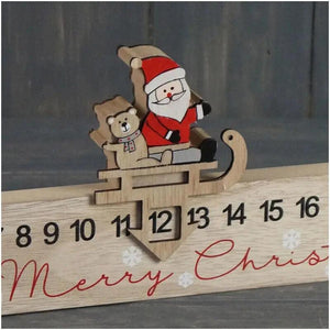 Wooden Santa Countdown Calendar Desk Decor