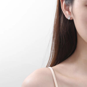 Silver Butterfly CZ Stud Earrings