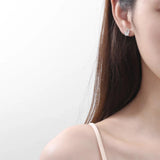 Silver Butterfly CZ Stud Earrings
