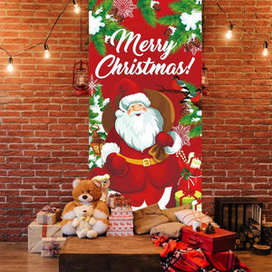 Christmas Banner Flag Santa Claus Christmas Tree Ornaments Decor Navidad Year