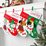 Dogs and Cats Cartoon Christmas Stockings Set