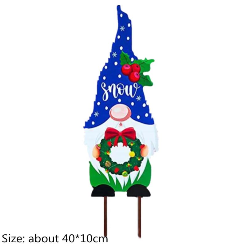 Christmas Yard Sign Santa Claus Decorative Stakes Xmas Party Decor
