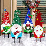 Christmas Yard Sign Santa Claus Decorative Stakes Xmas Party Decor