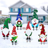 Christmas Yard Sign Santa Claus Decorative Stakes Xmas Party Decor