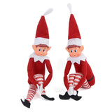 Christmas Elf Plush Leg Doll Pendant Xmas Tree Ornament