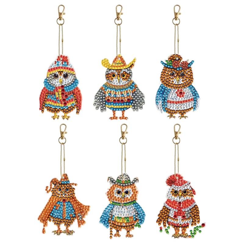 DIY Diamond Painting Christmas Keychains Mosaic Art Santa Snowman